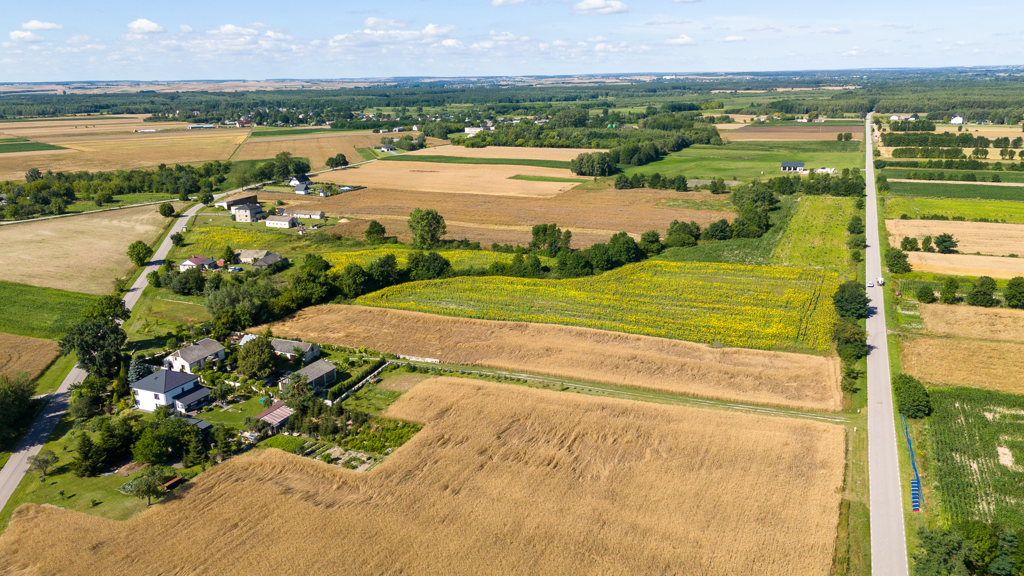 Ujęcie z lotu ptaka na okolice Wólki Kańskiej Kolonii